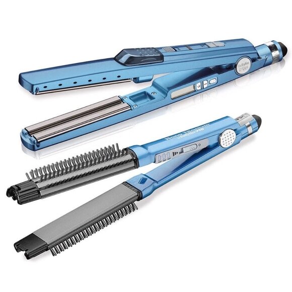 Babyliss PRO 450 Nano Titanium Ultrasonic Cool Mist Iron + OMNI Styler Flat Iron